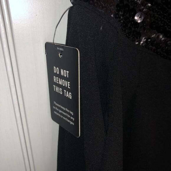 NWT Express sequin black jumpsuit size 0 - Picture 3 of 5